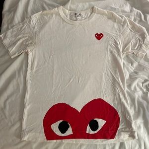 Play comme des garcons mens medium tee shirt white